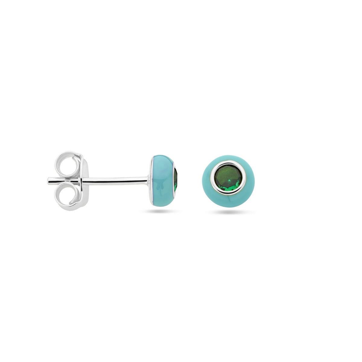 Türkis Ohrstecker mit grünen Zirkonia