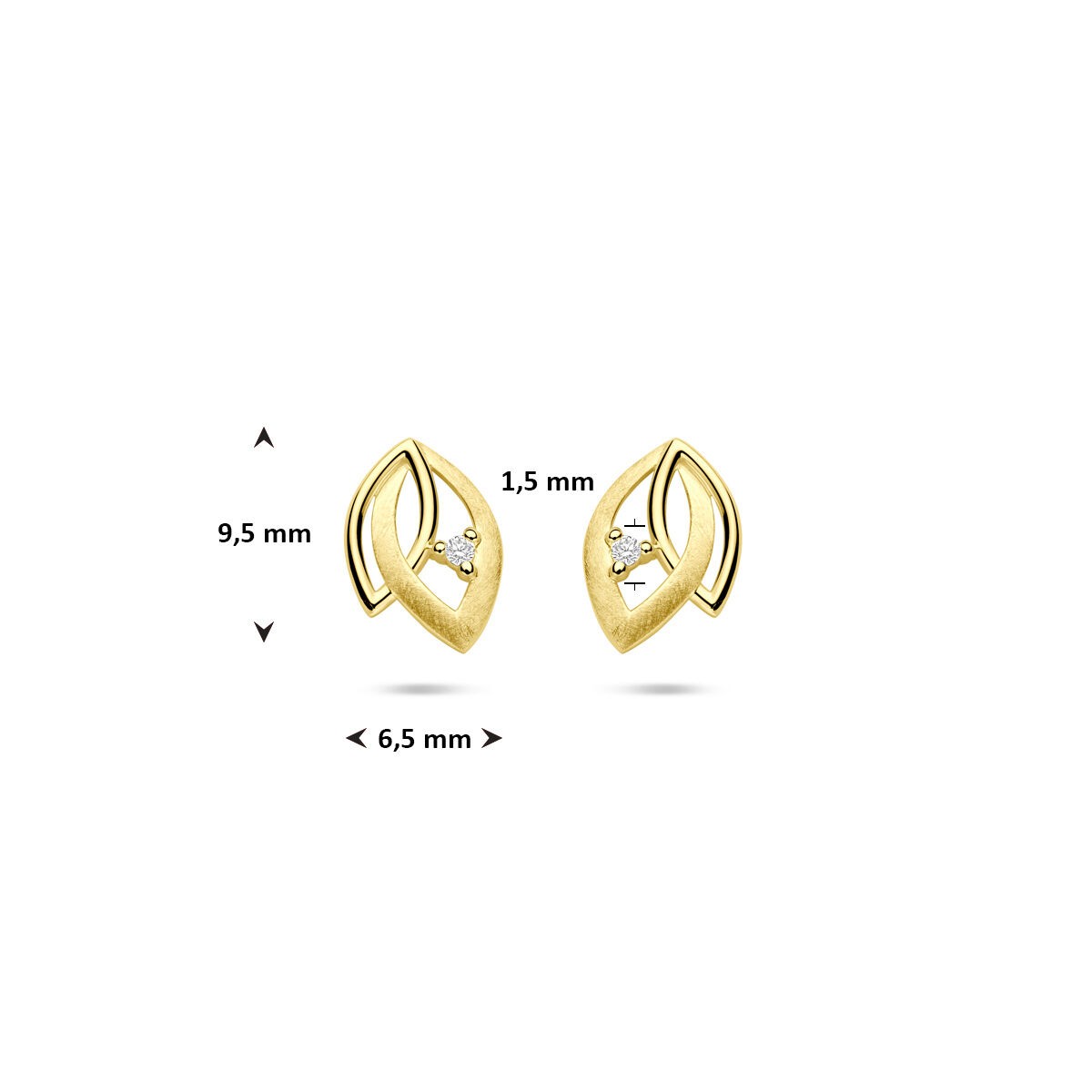 Ohrstecker Blätter mit Brillant