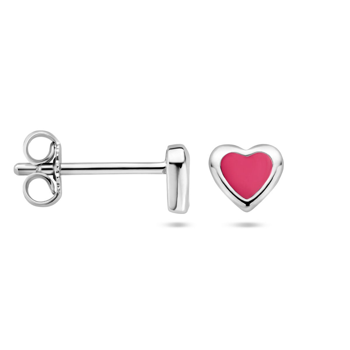 pinke Herz Ohrstecker