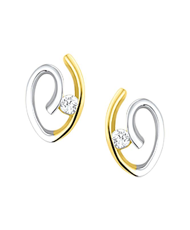 Ohrstecker Gelb und Weißgold