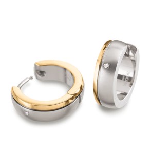 Boccia Titanium Creolen Bi Color mit Brillant