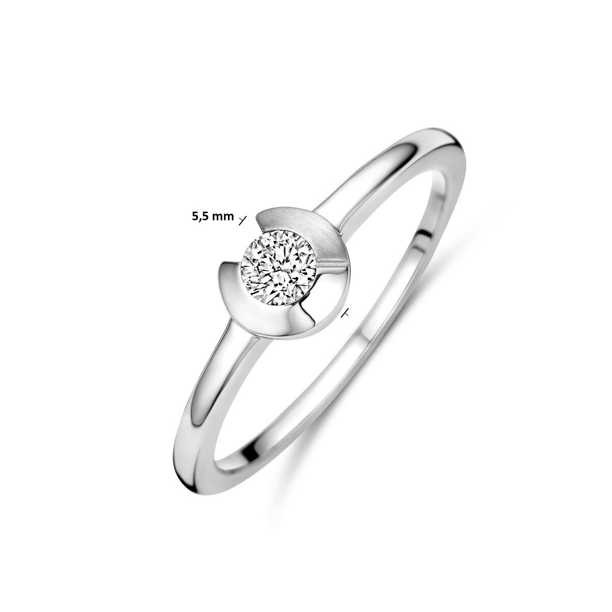 Solitaire Ring poliert und matt