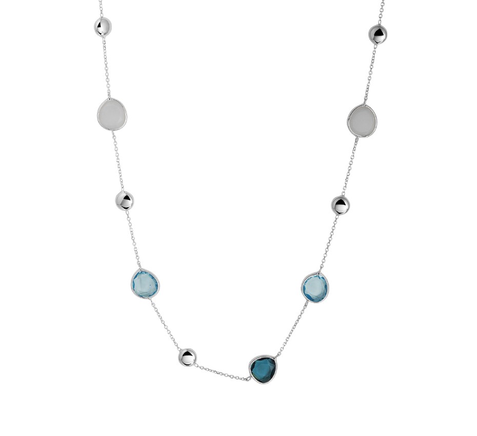 Kette Weißgold mit blau Topas