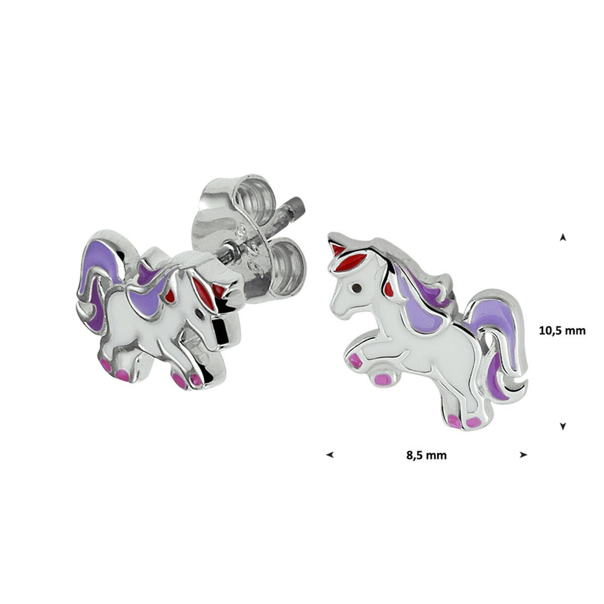 Einhorn Ohrstecker Lila weiß