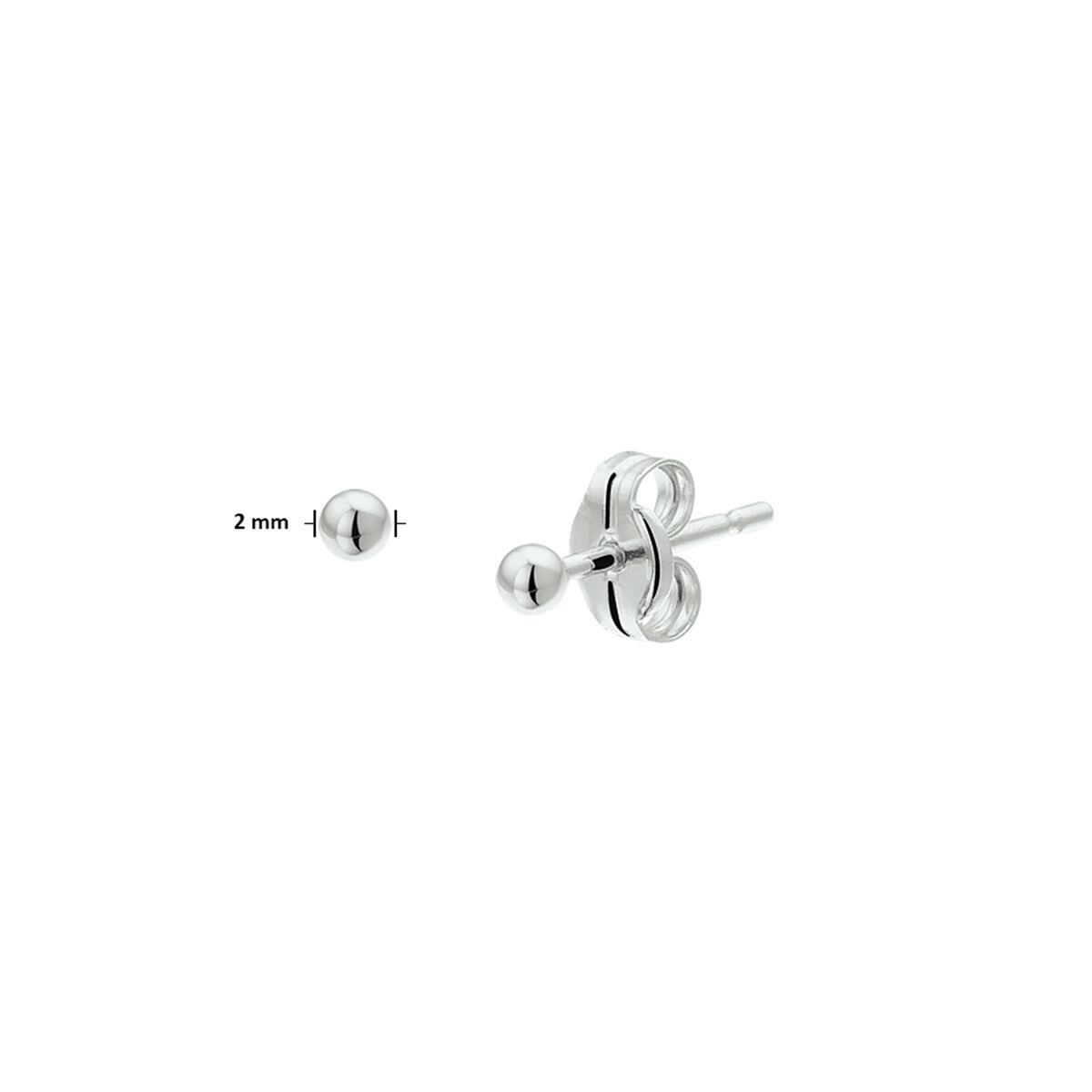 Kugel Ohrstecker 3,0mm Weißgold