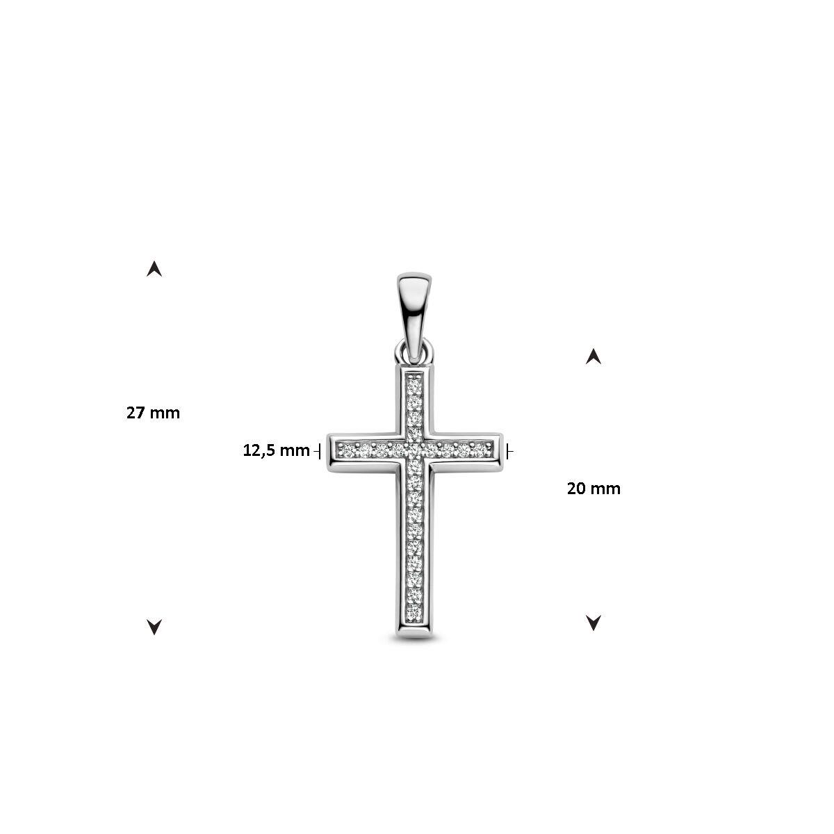 Kreuz Anhänger mit Zirkonia 27,0mm