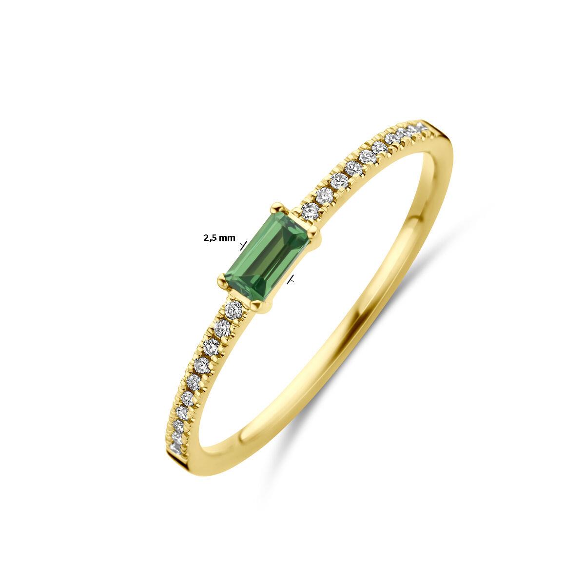 Memoire Ring mit grünen Tsavorit Baguette