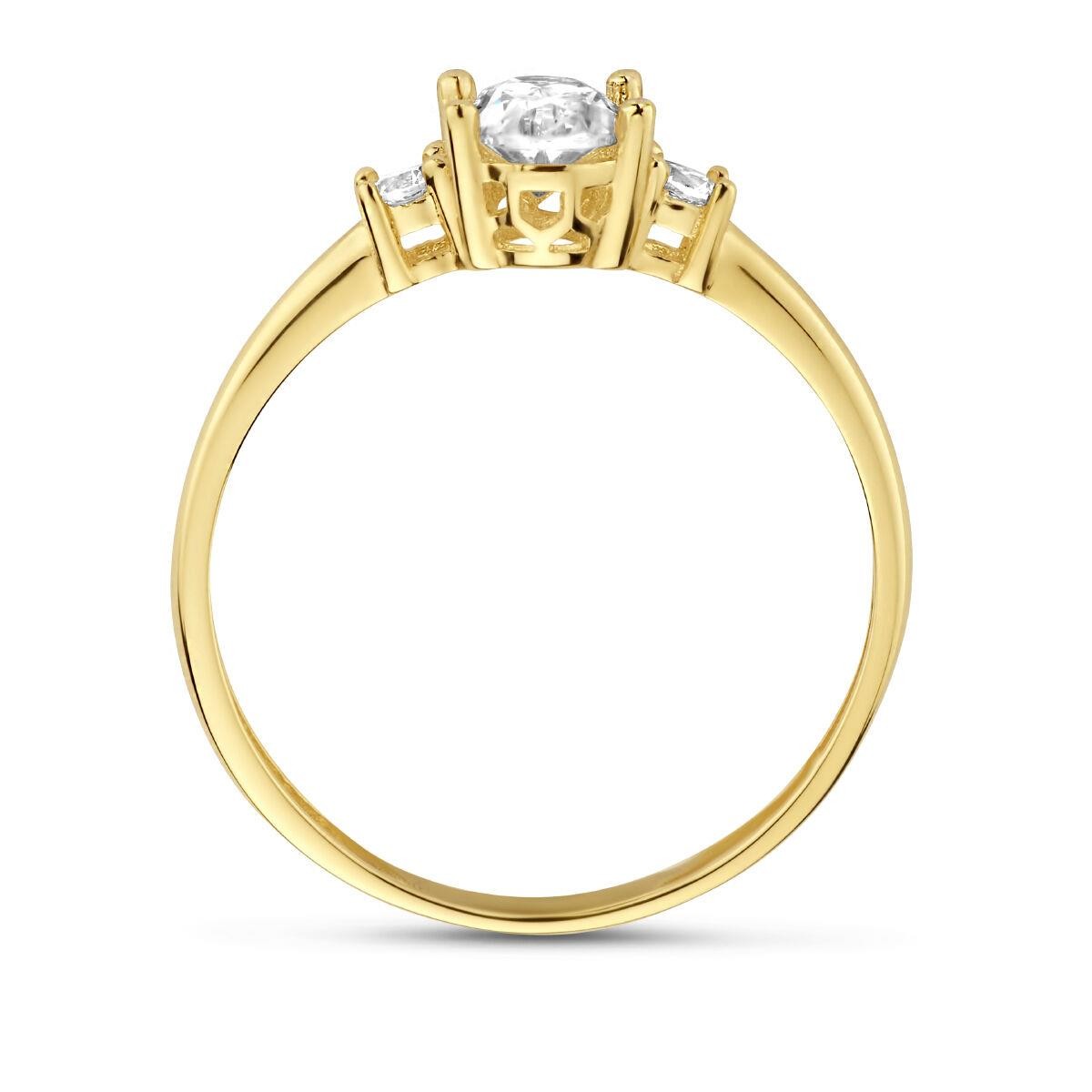 Solitaire Ring Oval mit seitlichem Steinbesatz