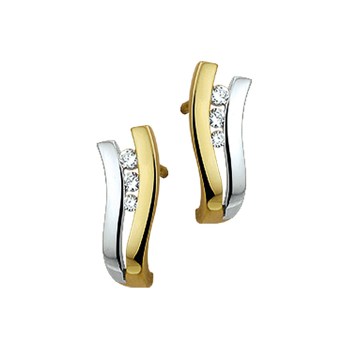 Ohrstecker Bicolor mit Zirkonia
