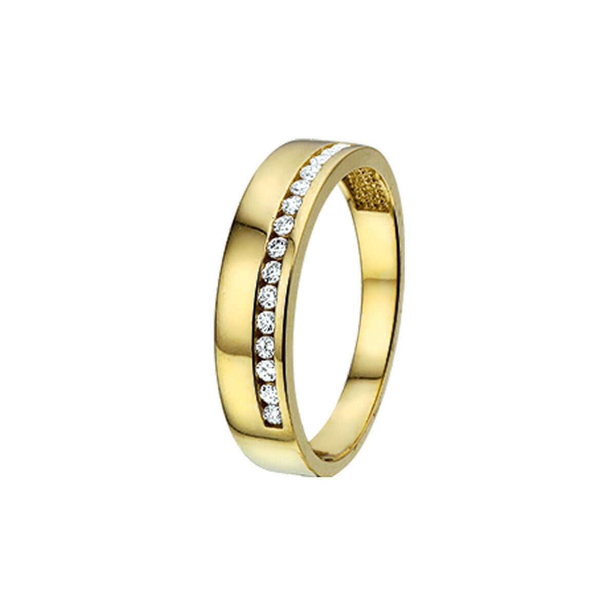 breiter Ring Gelbgold mit Zirkonia