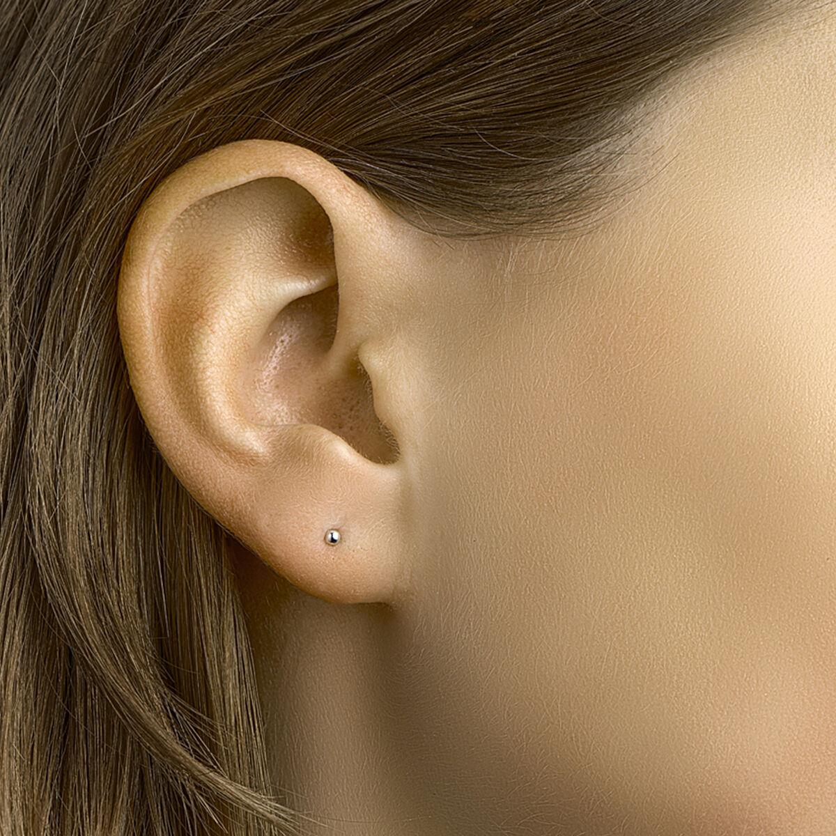 Kugel Ohrstecker 3,0mm Weißgold