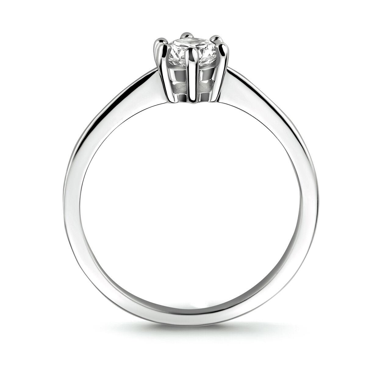 Weißgold Solitaire Ring 4,5mm