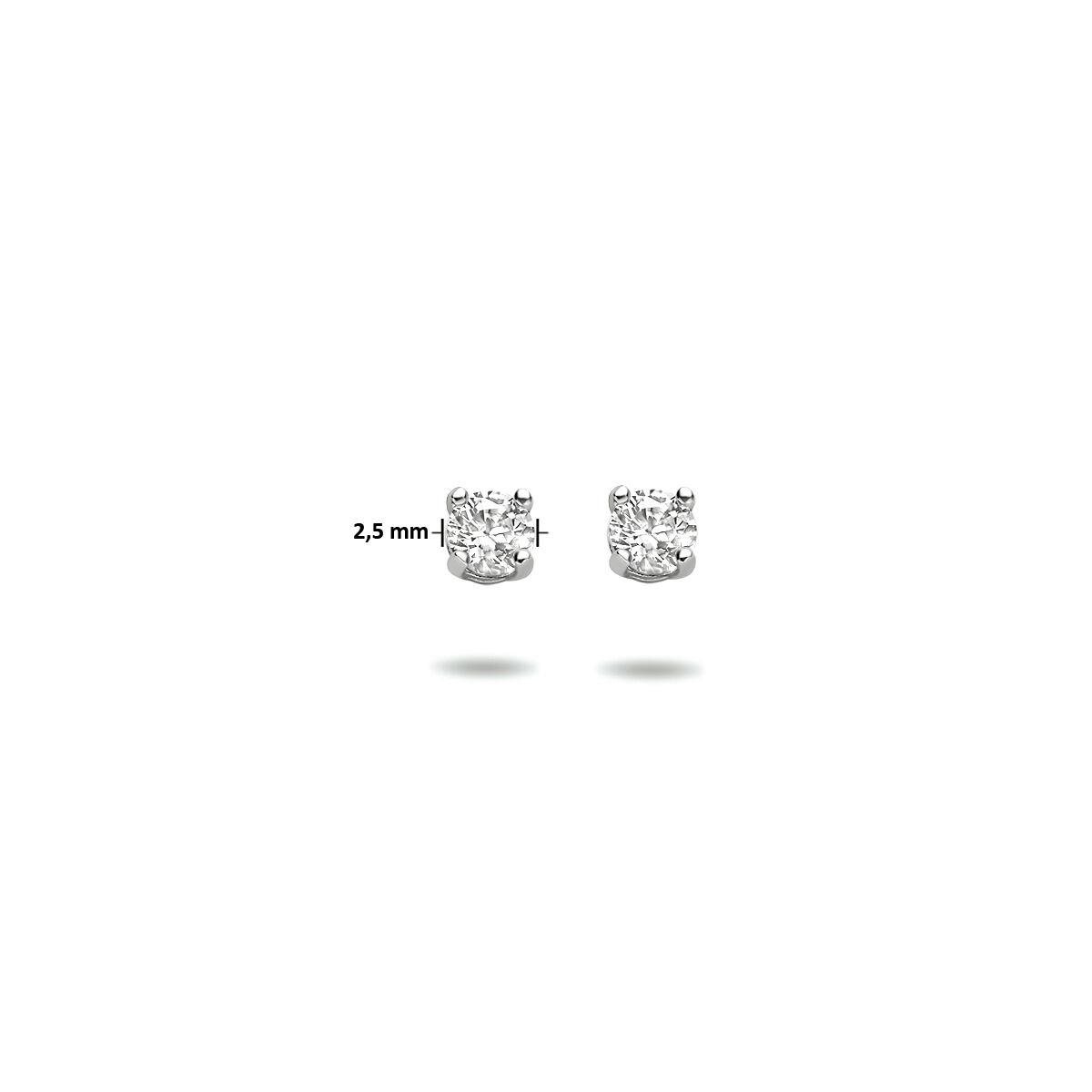 Solitaire Ohrstecker Weißgold 2,5mm