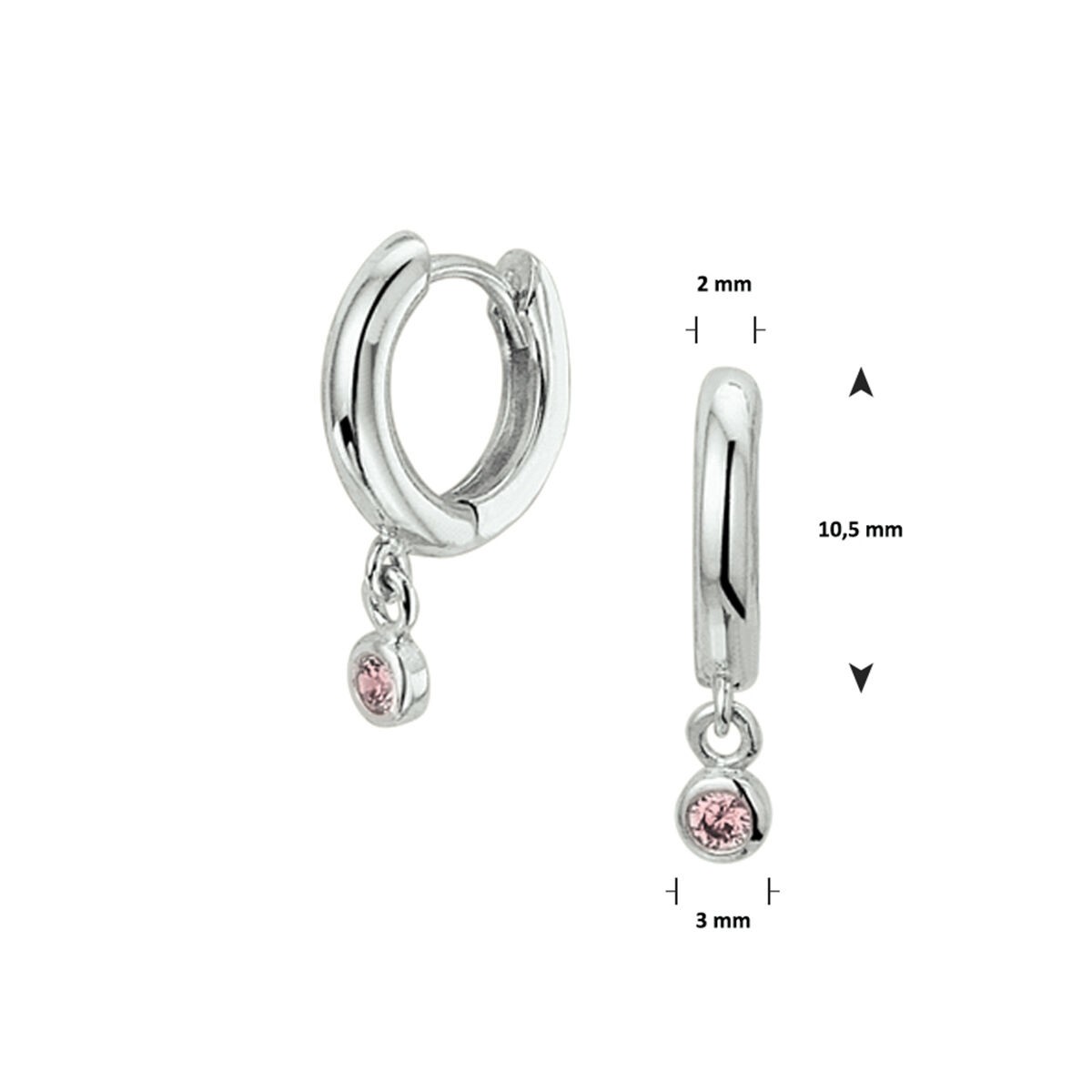 Creolen mit Einhänger Zirkonia rosa