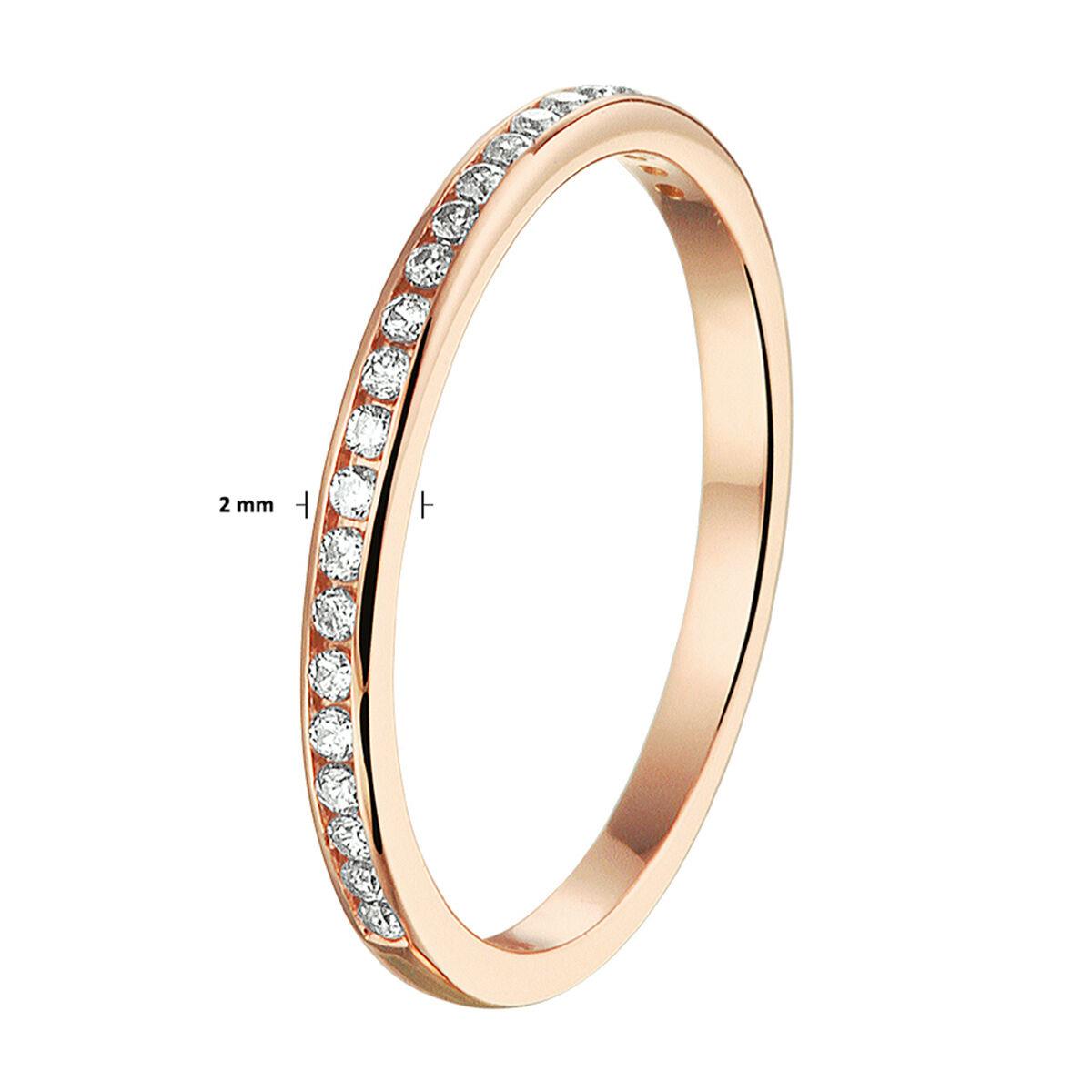 Rotgold Memoire Ring mit Zirkonia