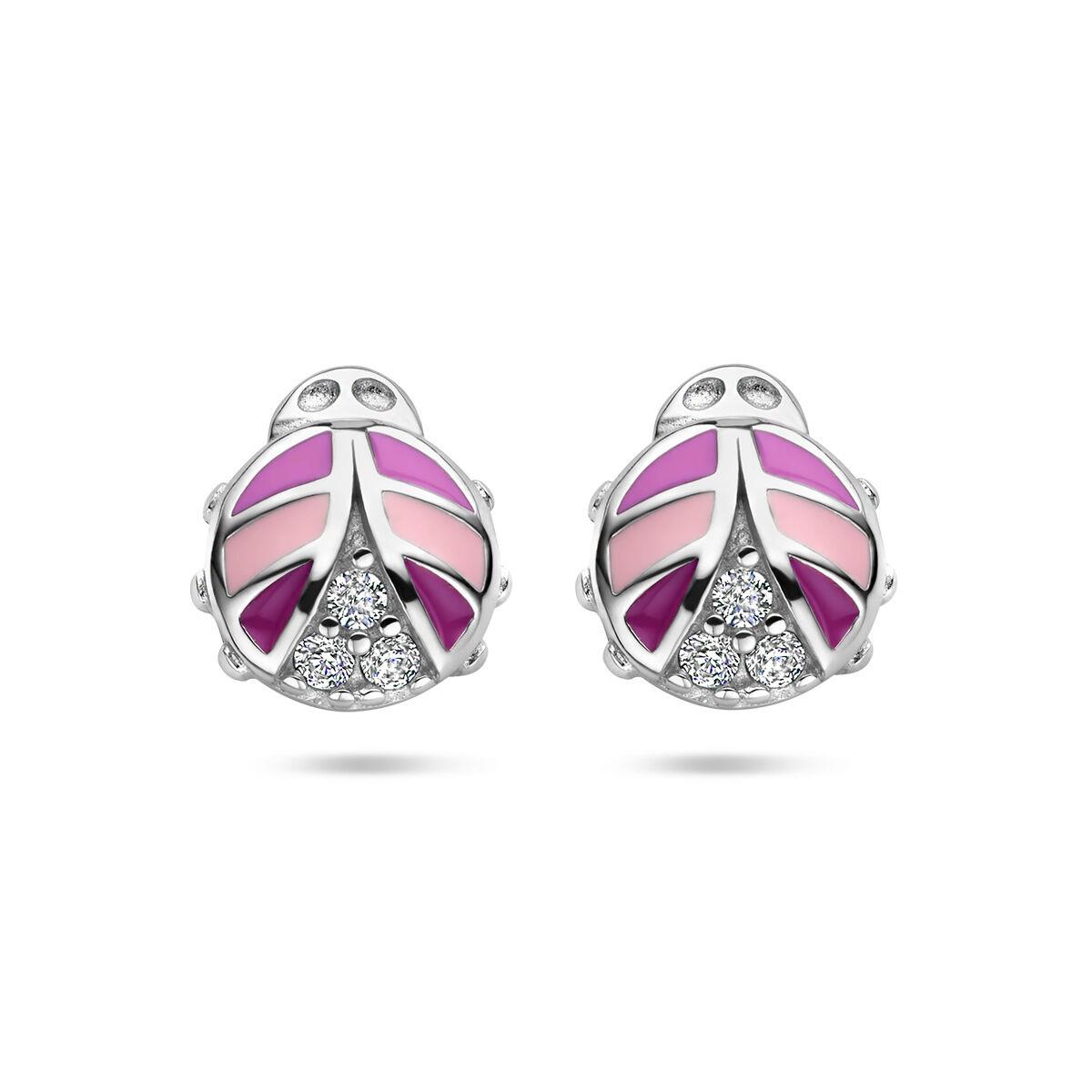 Ohrstecker Marienkäfer Pink Lila Rosa