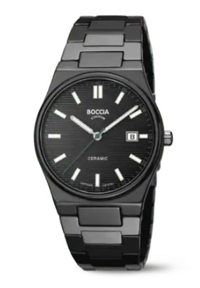 Boccia Titanium Keramik schwarz Armbanduhr