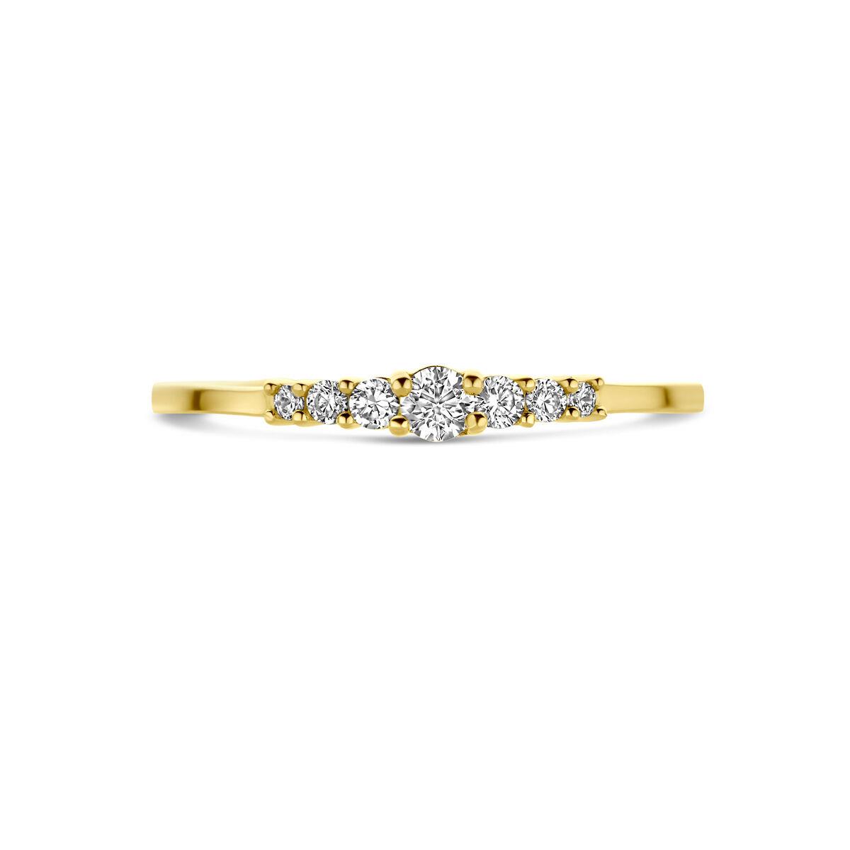 Solitaire Ring mit 7 Zirkonia Steinen