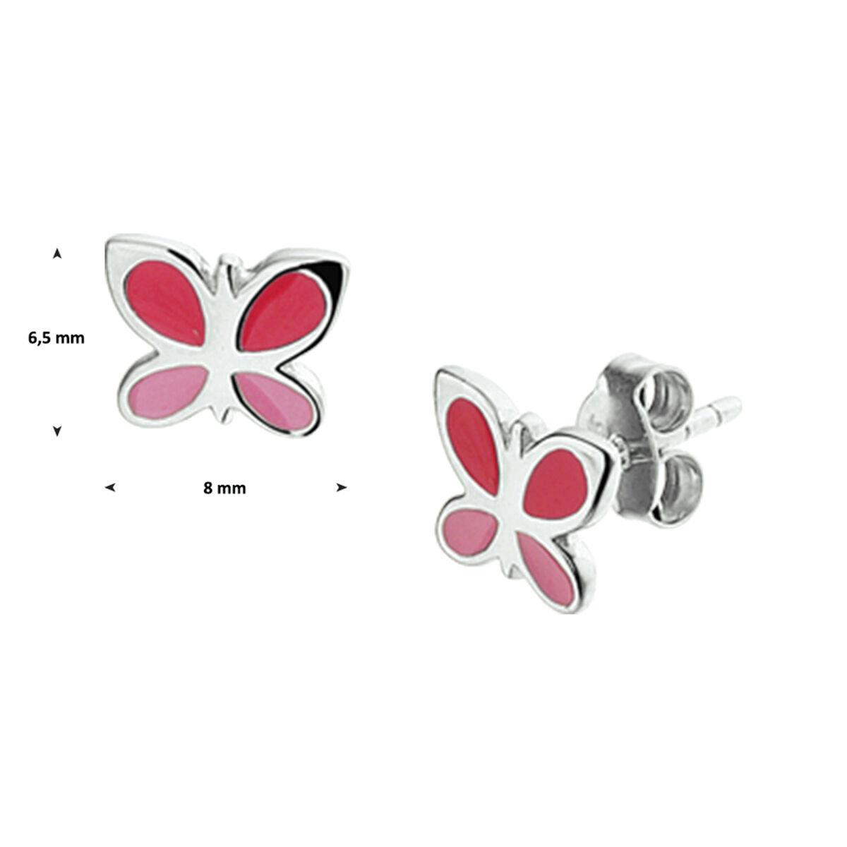 Schmetterling Ohrstecker Rot Rosa