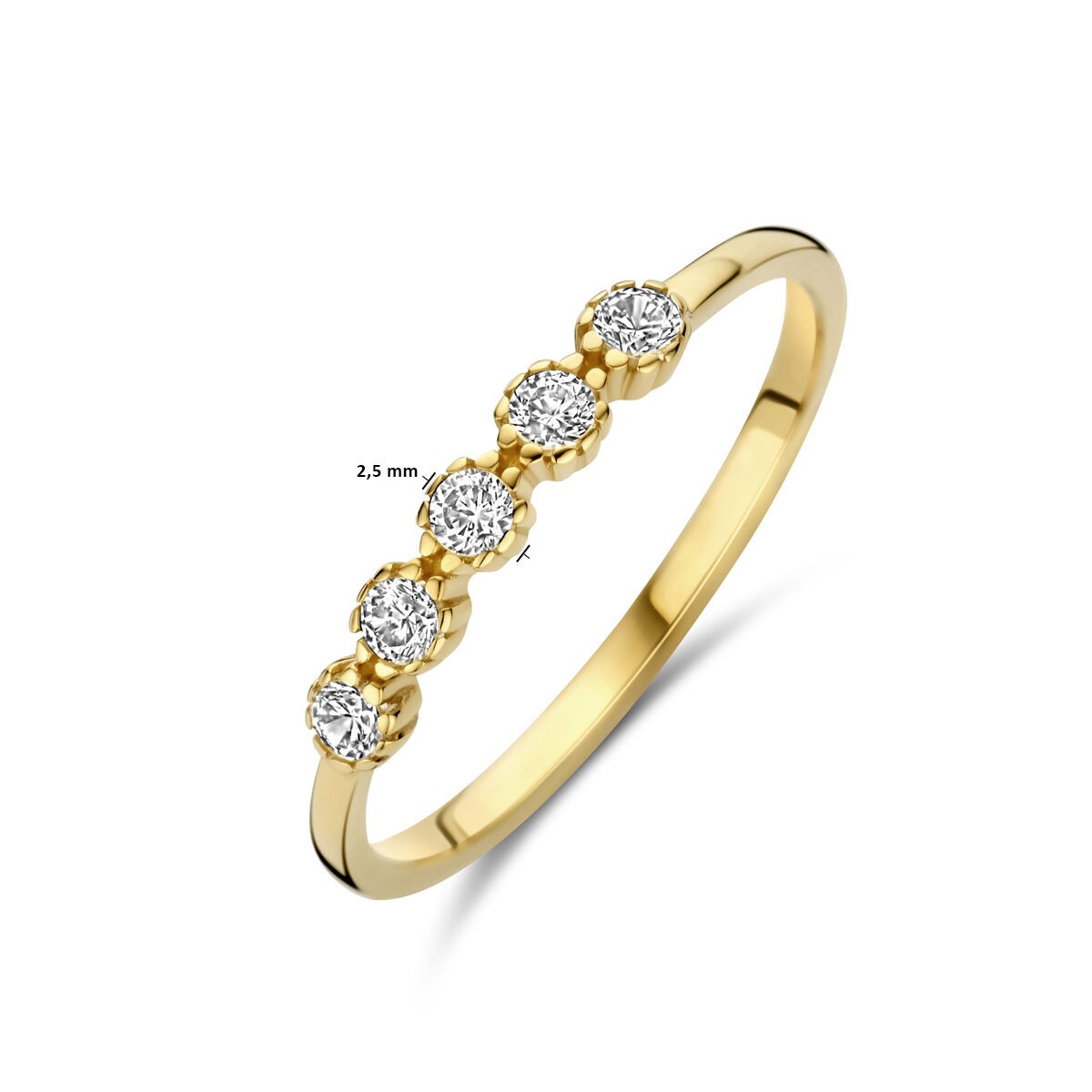 Ring Gelbgold mit 5 Zirkonia
