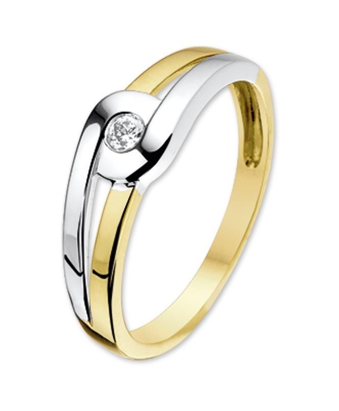 Ring Bicolor mit 1 Zirkonia