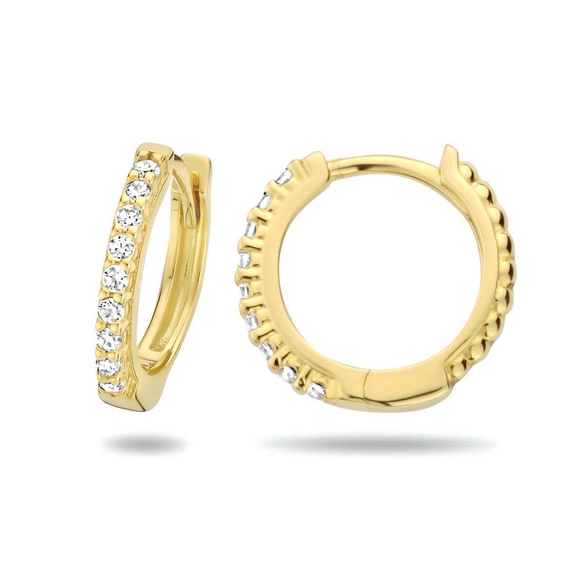 Creolen 13,0mm vergoldet Zirkonia