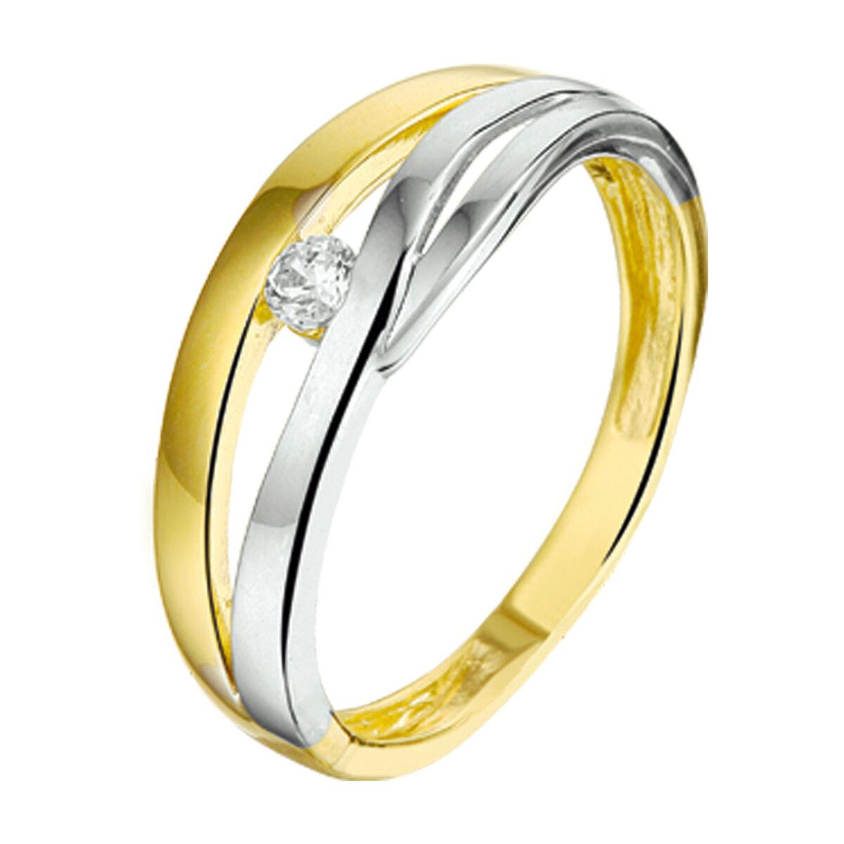 Bicolor Ring mit Zirkonia
