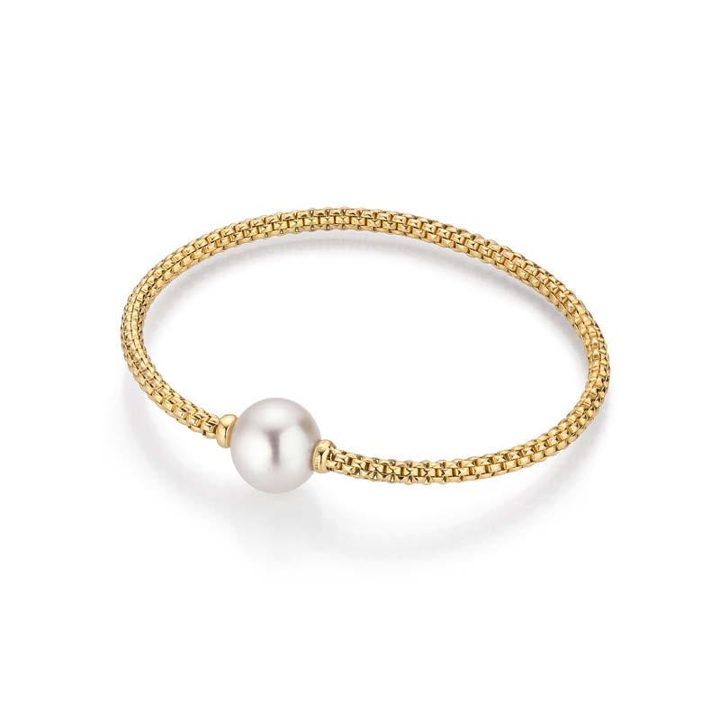Gellner H2O Gelbgold Stretch Armband mit Mingperle