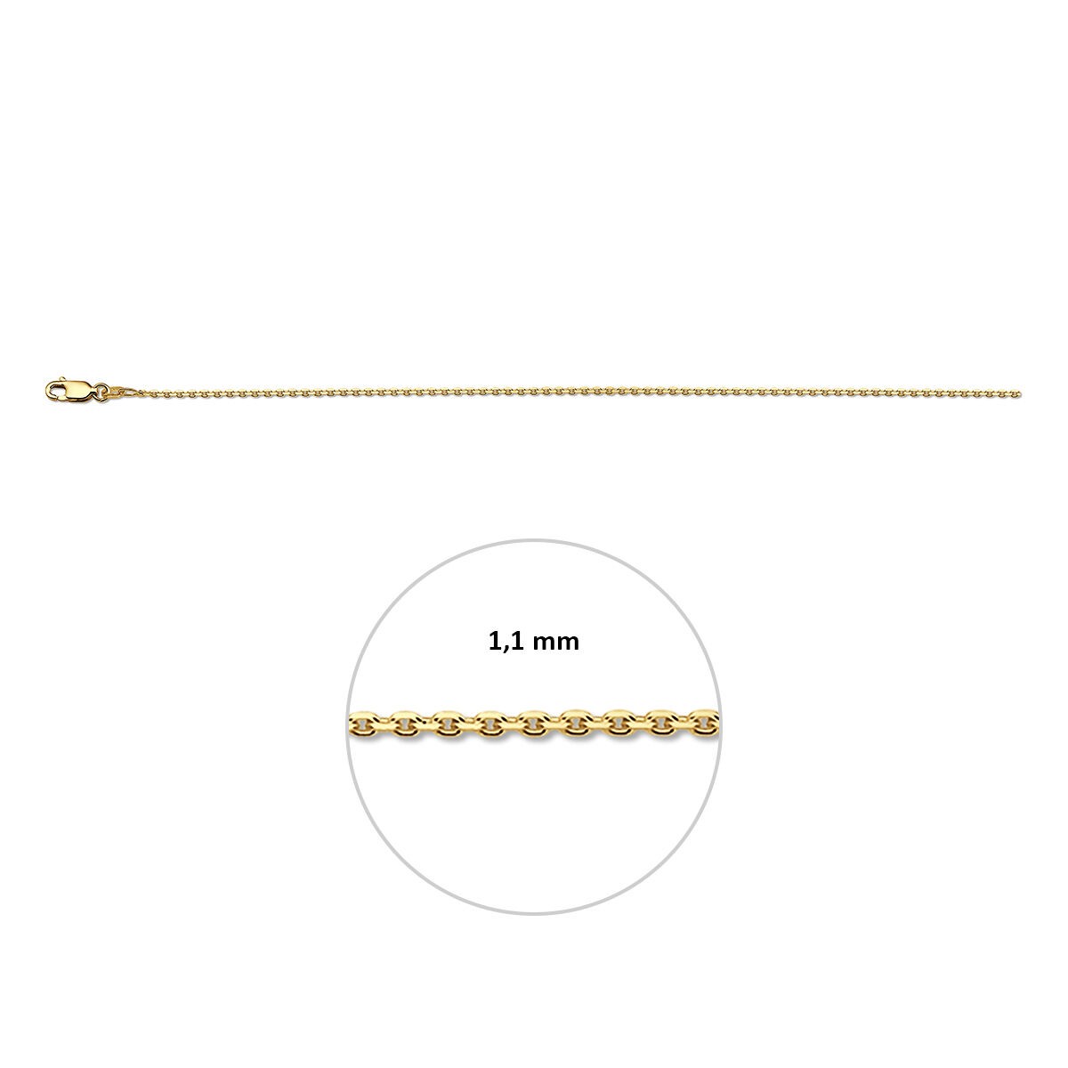 Collierkette Anker 50,0cm 1,1mm vergoldet