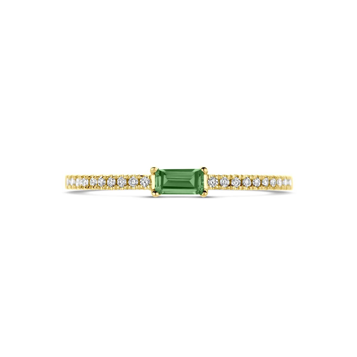 Memoire Ring mit grünen Tsavorit Baguette
