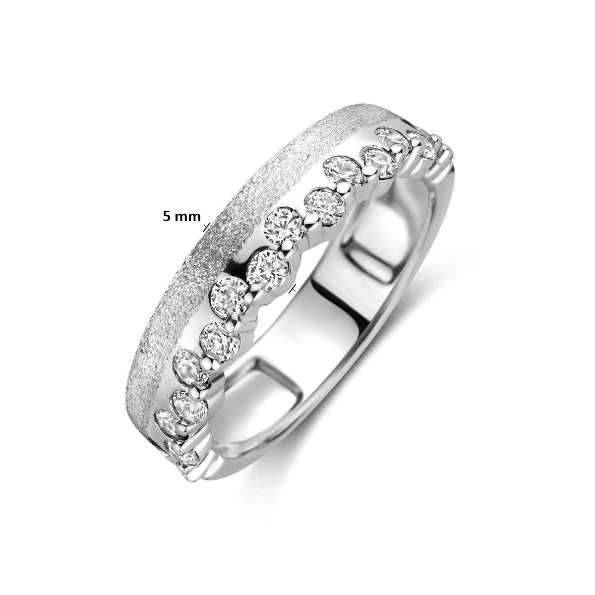 Silber Ring breit mit Zirkonia