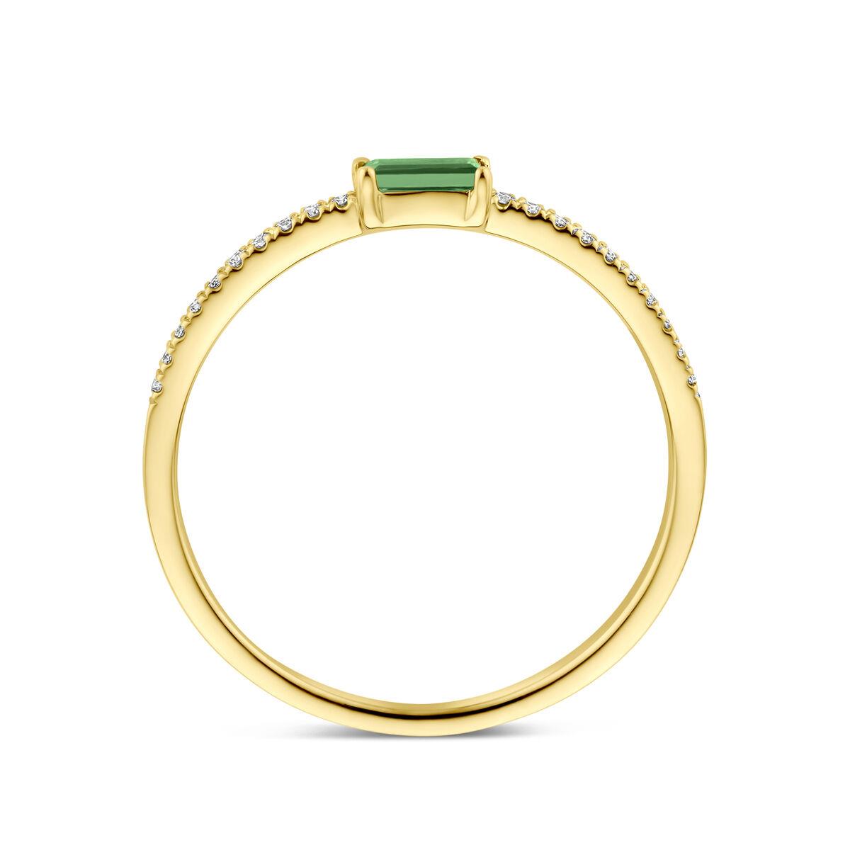 Memoire Ring mit grünen Tsavorit Baguette