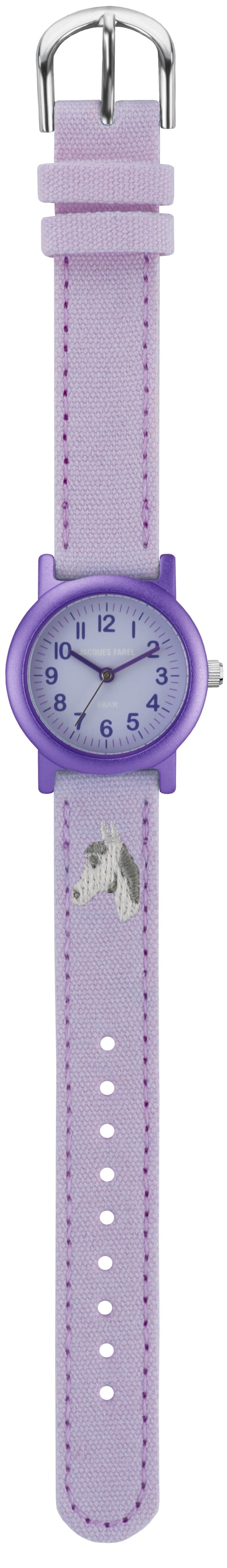 Ökokinderuhr Lila mit Pferd