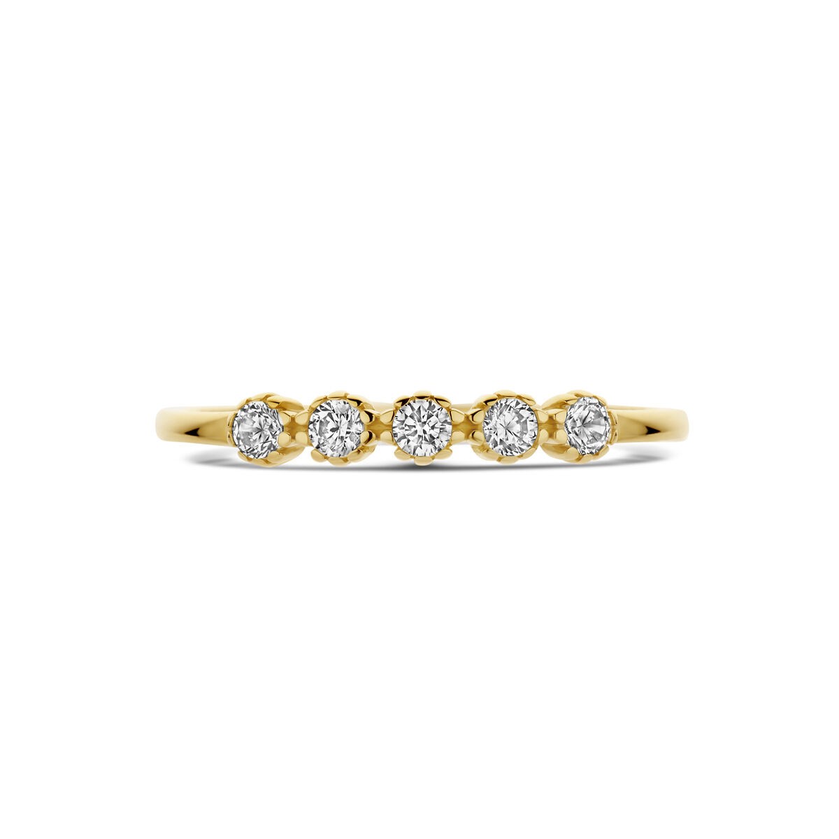Ring Gelbgold mit 5 Zirkonia