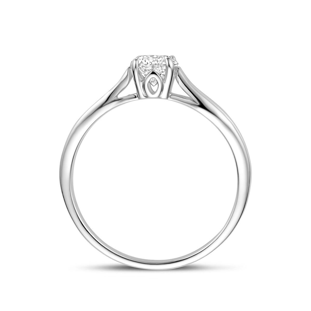 Silber Solitaire Ring offen