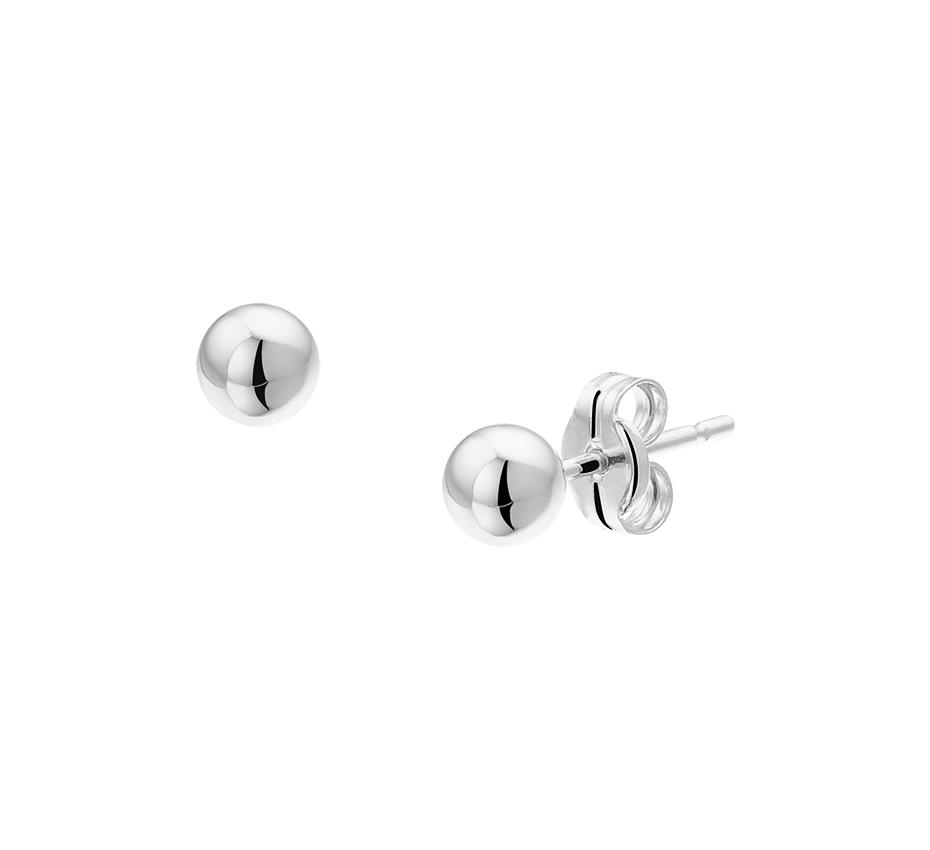 Weißgold Kugel Ohrstecker 4,0mm