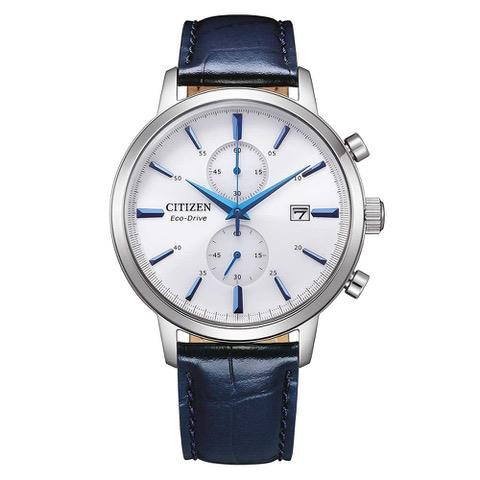 Citizen Chronograph mit blauem Lederband