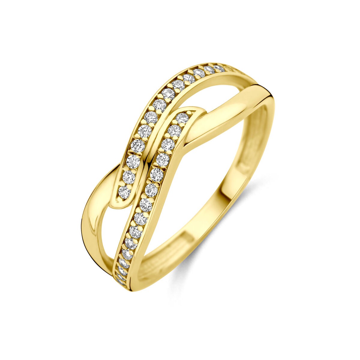 Ring mit Zirkonia Gelbgold