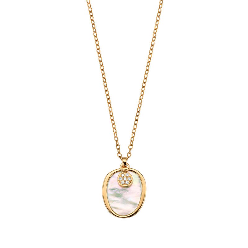 Gellner Modern Classic Collier Gelbgold Perlmutt