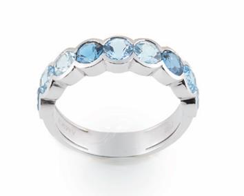 Amici Blue Topas Memoire Ring Weißgold