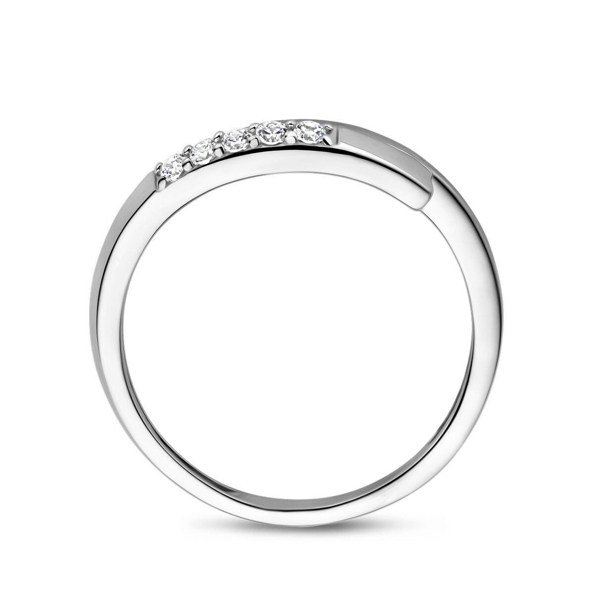 Ring Poliert - Eismatt mit Zirkonia reihe
