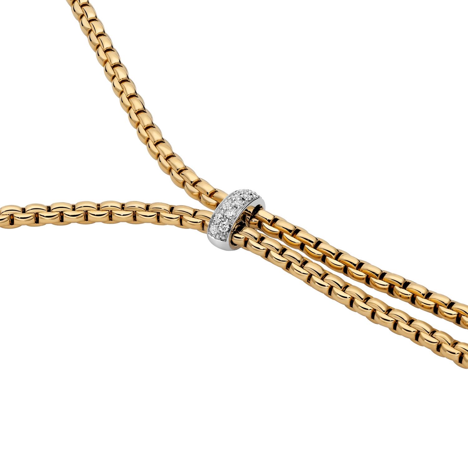 Fope EKA Y-Collier Gelbgold Pavée 45,0cm