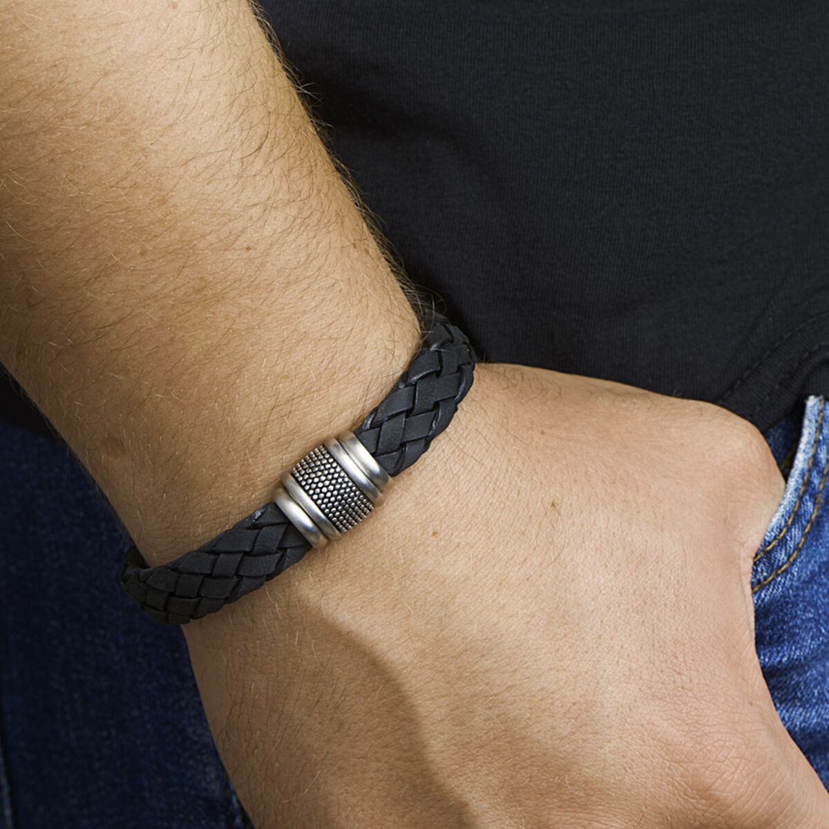 Leder Armband schwarz