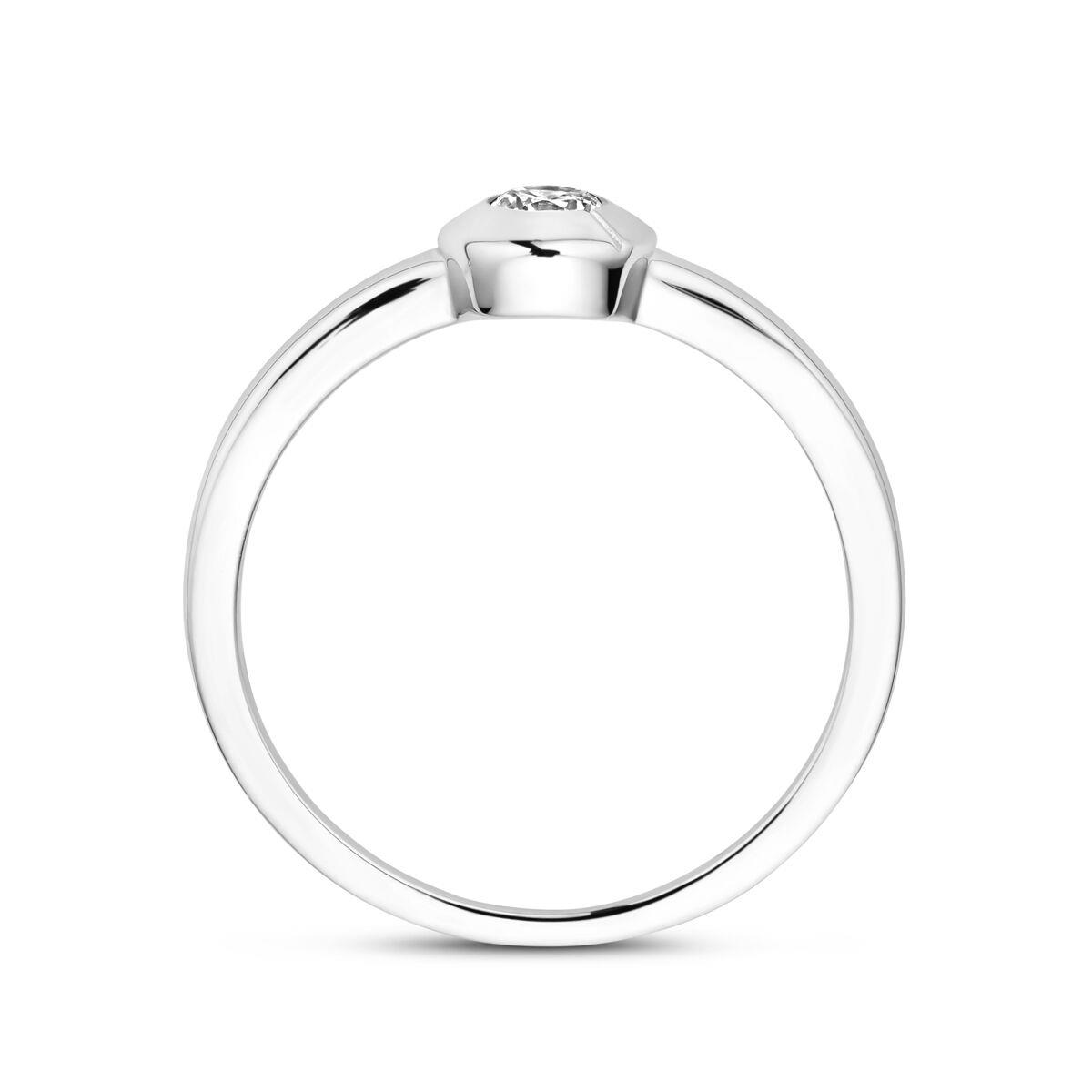 Solitaire Ring poliert und matt