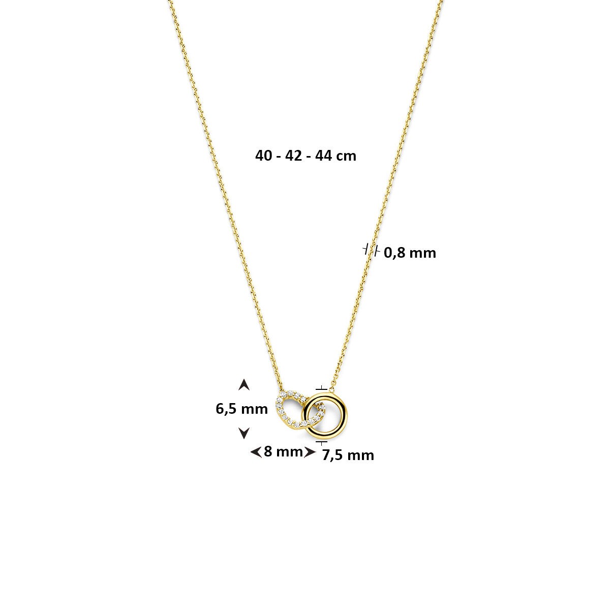 Ring in Zirkonia Herz Kette
