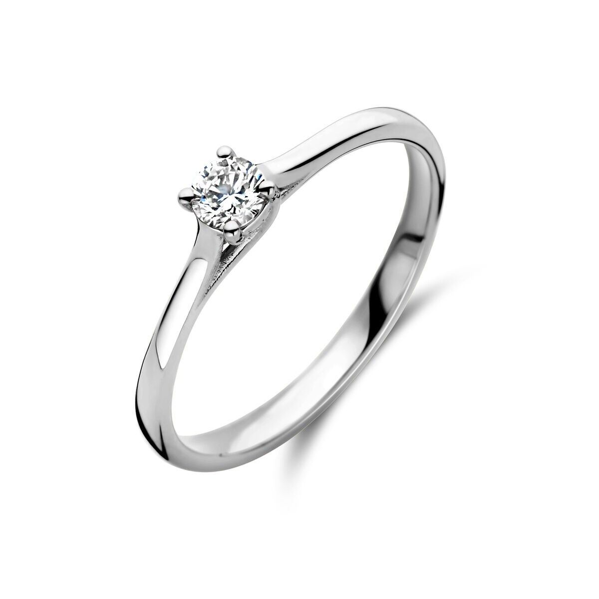 Weißgold Solitaire Ring 0,15ct