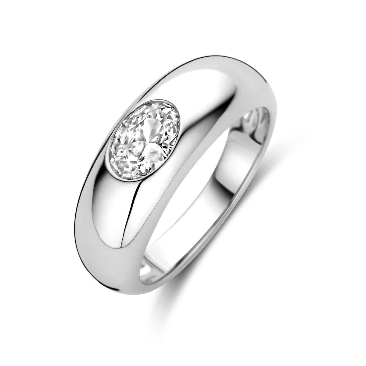 Silber Solitaire Ring Oval