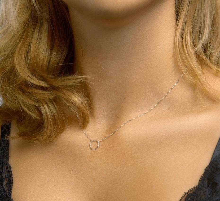 Kette mit Ring Weißgold