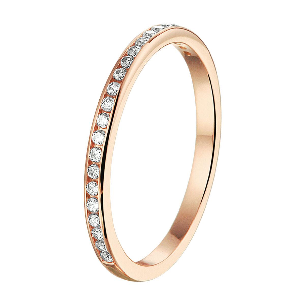 Rotgold Memoire Ring mit Zirkonia