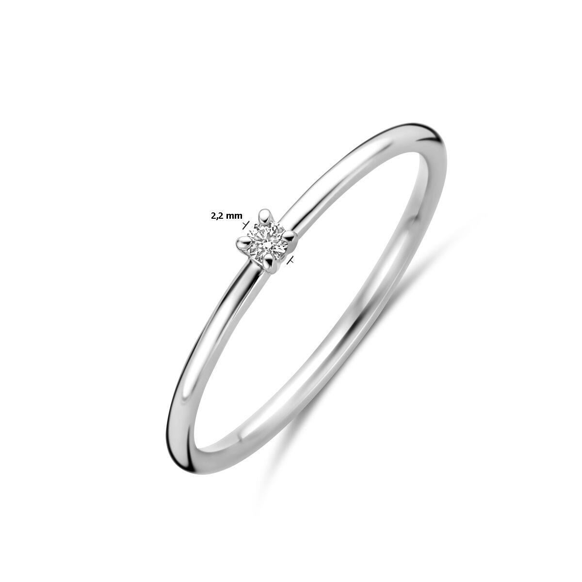 Weißgold Solitair Ring 0,03ct